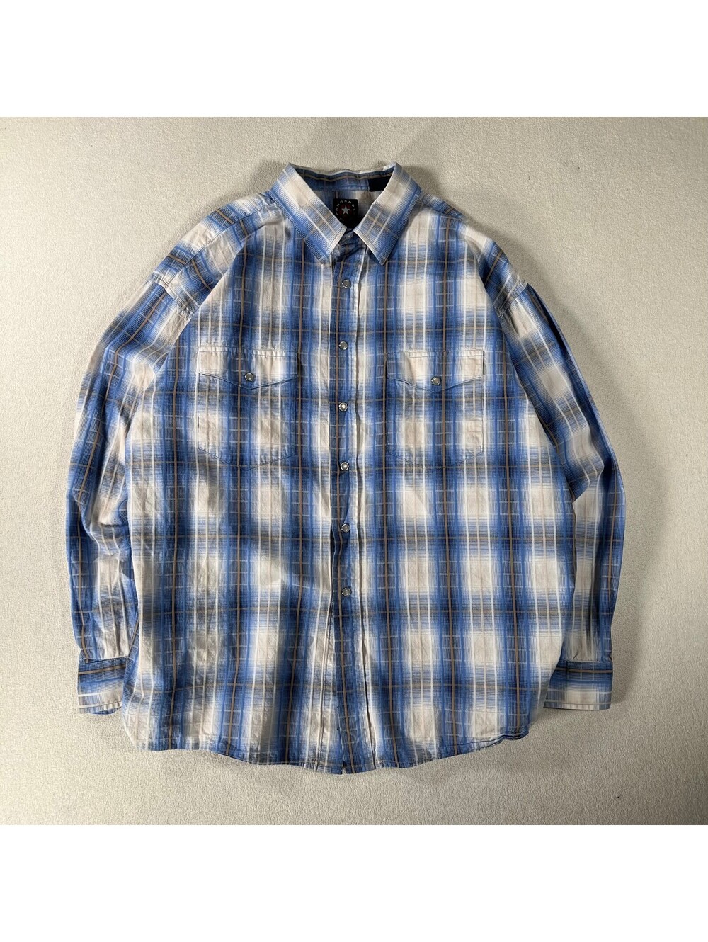 Vintage Pan Handle Slip Plaid Pearl Snap Button-Up Shirt XL